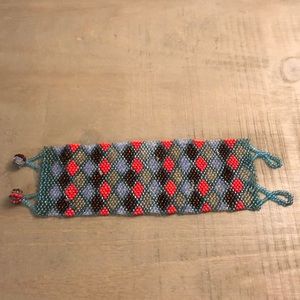 Beaded cuff bracelet.